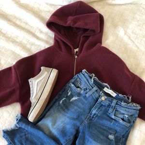 Sky and Sparrow Half-Zip Crop Hoodie 🌹